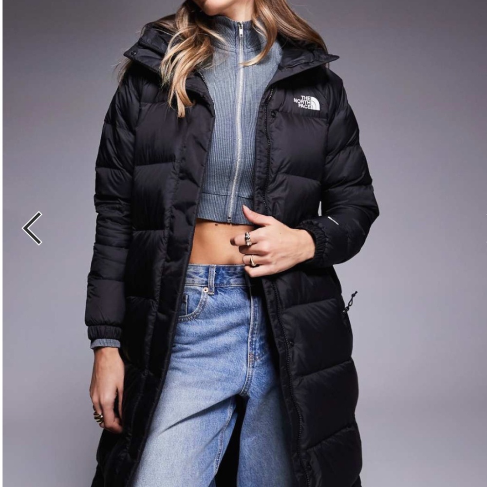 THE NORTH FACE WOMENS DOWN PUFFER HOODED LONG PARKA BLACK SMALL